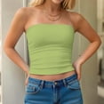 thumbnail image 3 of FRSASU Womens Strapless Tube Tops Basic Backless Sleeveless Solid Color Going Out Fashion Cute Summer Clothes Green S(S), 3 of 9