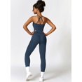 thumbnail image 3 of IDOPIP 2 Piece Workout Sets for Women High Waisted Seamless Butt Lifting Leggings Gym Yoga Outfit Stretchy Sports Bra Set S Navy, 3 of 4