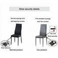 thumbnail image 2 of White modern minimalist dining chair fireproof leather sprayed metal pipe diamond grid pattern restaurant home conference chair set of 4, 2 of 10