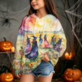 thumbnail image 5 of Abcomgle Halloween Hoodies for Teen Girls Horror Witches Gathering Print Sweatshirts with Hooded Cute Long Sleeve Pullover Sweatshirts with Pocket Winter Shirt for Teen Girls, 5 of 5