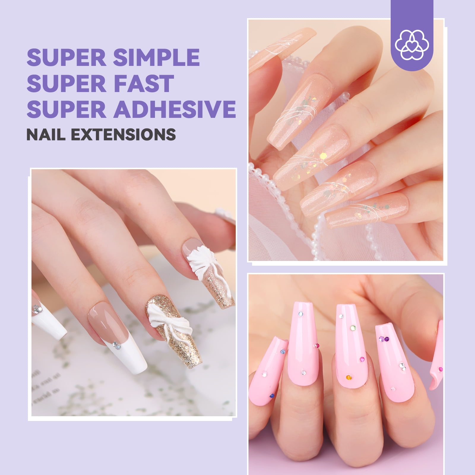 Saviland Gel X Nail Kit with Drill – Nails Tips and Glue Gel Kit with 4-in-1 Nail Glue Gel 500PCS Full Cover Short Coffin Nails Tips Nail Design Kit for Nail Extension