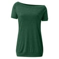 thumbnail image 5 of Women's Off Shoulder T Shirt Casual Summer Short Sleeve Blouse Lightweight Comfortable Fashion Top for Daily Wear, 5 of 6