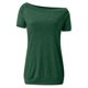 thumbnail image 5 of Blusa de manga corta con hombros descubiertos para mujer - Camiseta informal de verano de color liso, 5 of 6