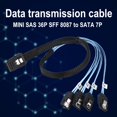 thumbnail image 4 of AMERTEER Câble Interne Mini SAS SFF-8087 1,64 Pi 36P vers 4 SATA 7P à Raccordement vers l'Avant, 4 of 9