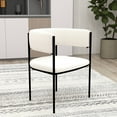 thumbnail image 3 of LeisureMod Dining Chair Upholstered in Fabric with Padded Seat and Open Back Design Powder-Coated Iron Frame for Modern Home, Kitchen, or Office Cyril Collection Set of 2 in White, 3 of 12