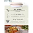 thumbnail image 3 of LEETOYI Ceramic Small Oval Au Gratin Pans,Set of 2 Baking Dish Set for 1 or 2 person servings, Bakeware with Double Handle for Kitchen and Home (White/Brown), 3 of 8