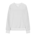 thumbnail image 6 of CQONEPT Women Oversized V Neck Sweatshirts Casual Fleece Long Sleeve Pullover Fall Loose Fit Sweater Tops White L, 6 of 7