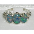thumbnail image 4 of LBG 14k White Gold Synthetic Opal Triplet Womens Trilogy Ring - Sizes 4 to 12 Available, 4 of 4