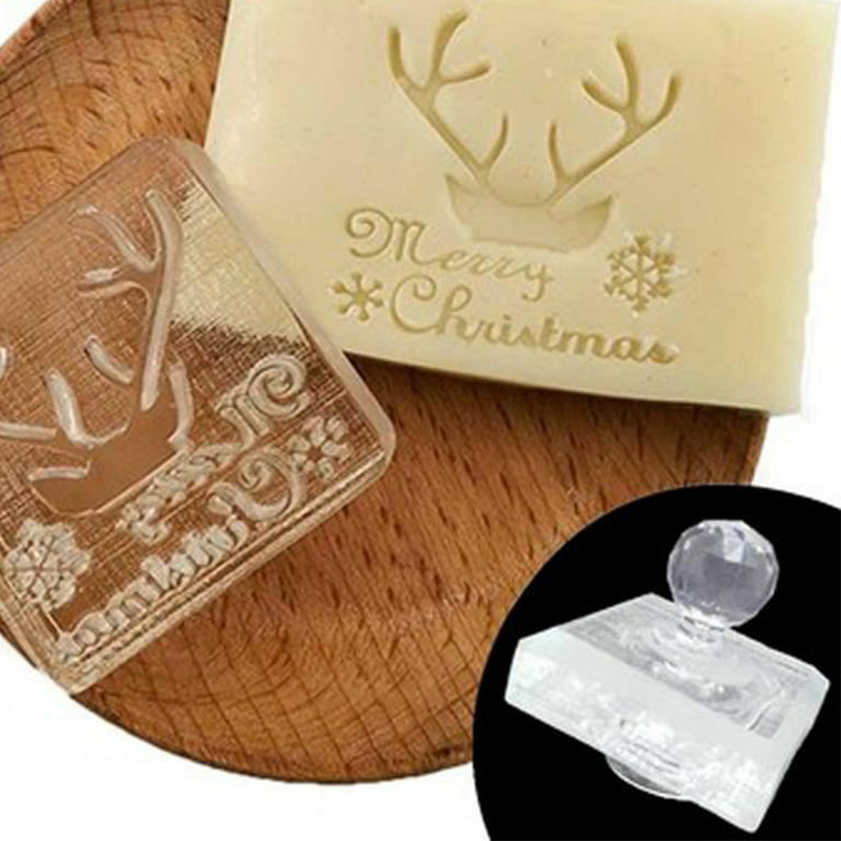 Christmas Theme Transparent Soap Stamp Natural Organic Soap Making Acrylic  Stamps Resin Crafts Making Acrylic Chapters 