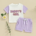 thumbnail image 2 of Bagilaanoe 2pcs Toddler Baby Girl Shorts Set Short Sleeve Letter Embroidery T Shirt Tops + Shorts 3M 6M 12M 18M 24M 3T Kids Casual Summer Clothes, 2 of 8