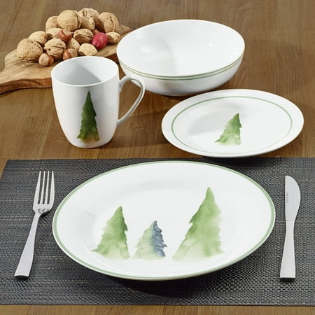 - Better Homes & Gardens Nature Collection Tree Dinnerware, Porcelain, Set of 16