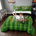 thumbnail image 3 of Manfei Sport Football King Size Comforter Sets, Goal Print Comforters King Size, Green Gold Multicolor, Black Reversible 3pcs 1 Comforter and 2 Pillowcases, 3 of 6