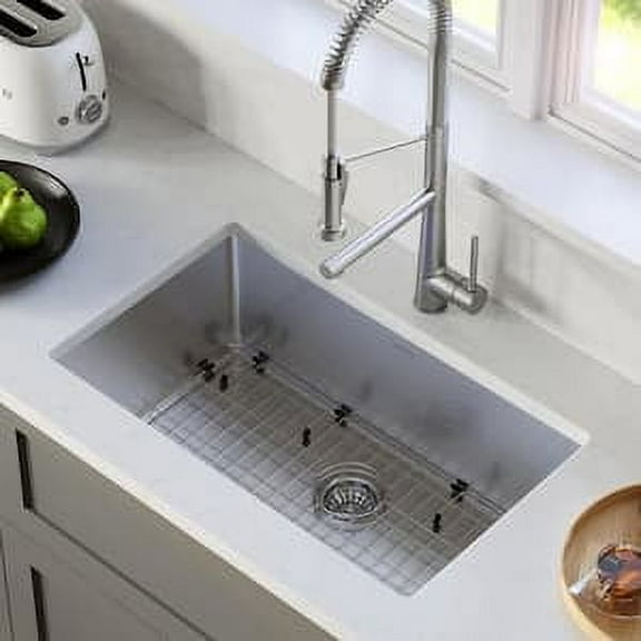 Karran Usa El-75-Pk1 Elite 30" Undermount Single Basin Stainless Steel Kitchen Sink -