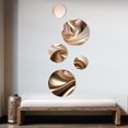 thumbnail image 3 of Designart "Subtle Sophistication In Exquisite Pink And Gold VII" Abstract Liquid Ink Metal Wall Art Set of 5 Piece, 3 of 5