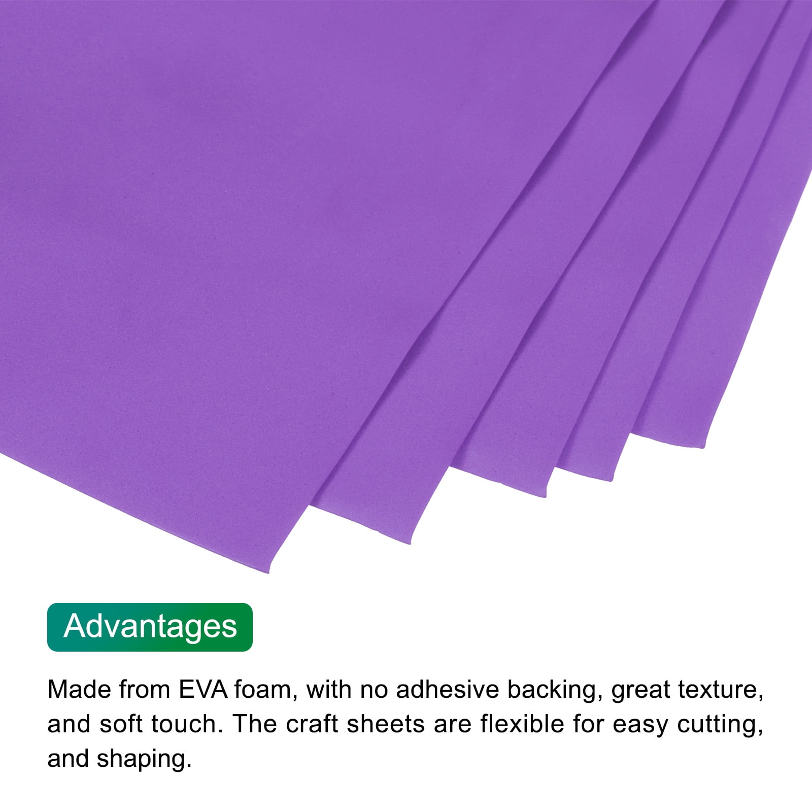 Uxcell EVA Foam Sheets Dark Purple 35.4 Inch x 19.7 Inch 1mm Thick Crafts Foam EVA Sheets for Arts and Crafts 10Pcs