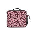 thumbnail image 3 of Black and Pink Leopard Print Insulated Lunch Bag with Shoulder Strap and Bottle Holder,Bento School Lunch Bag Box,11x9.5x3.5 Inches, 3 of 5