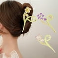 thumbnail image 6 of 3-Piece Floral Metal Hair Clips, Lily Flower Hair Claw for Thin/Medium Thick Hair Claws, Elegant Barrettes Strong Hold Hair Clamps Non Slip Cute Hair Catch Clip Accessories (3-Color Lily), 6 of 14