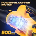 thumbnail image 6 of UNTIMATY 500CFM Cordless Leaf Blower for Lawn Care 150 MPH Battery Powered Leaf Blower with 2 x 4.0Ah Battery, Charger, 6 Variable Speeds, 6 of 9