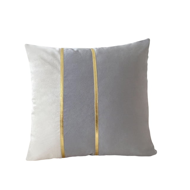 Yuarrent Funda de almohada de sofá moderna, funda de cojín cuadrada, Protector decorativo de retazos, funda de almohada de costura, dormitorio, coche, Decoración del hogar Gris-plata Yuarrent HA078702-10