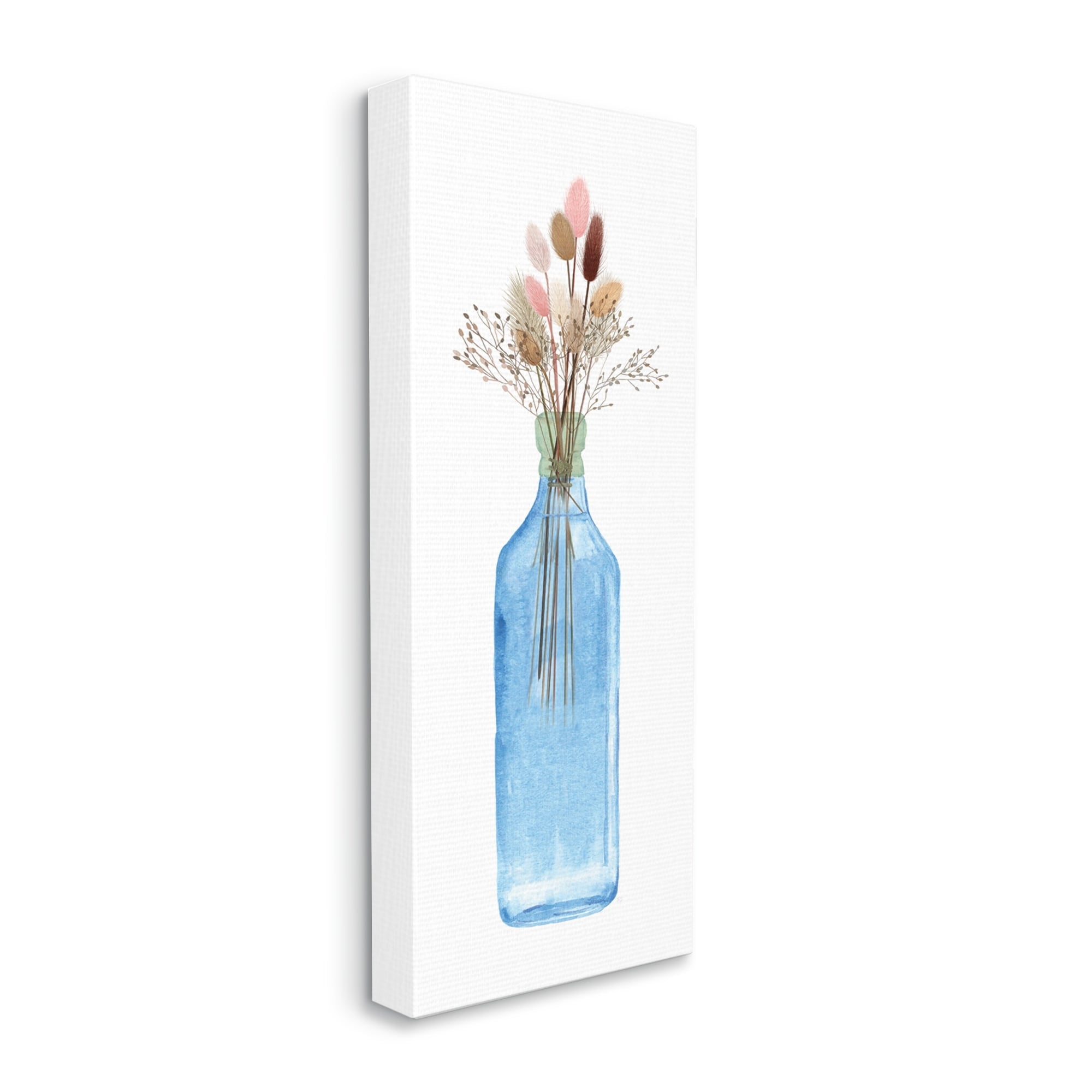 Stupell Industries Simple Blue Flower Vase Botanical Arrangement Design, 17 x 40, Design by Susan Jill