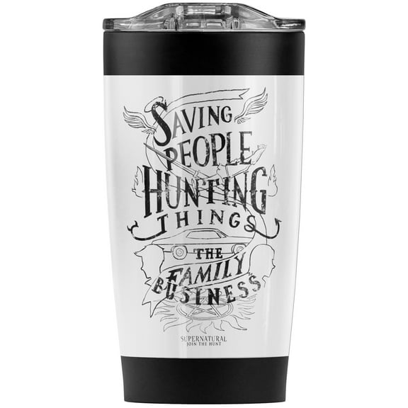 Supernatural Family Business Stainless Steel Tumbler 20 oz Coffee Travel Mug/Cup, Vacuum Insulated & Double Wall with Leakproof Sliding Lid | Great for Hot Drinks and Cold Beverages