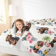 thumbnail image 4 of Homewish Cute Floral Dachshund 7-Piece King Bedding,Hibiscus Floral King Bed in a Bag,Lovely Palm Tree Decor,Reversible, 4 of 8