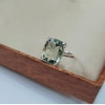 thumbnail image 2 of Natural Green Amethyst Ring, Cushion Cut Green Amethyst Ring, 925 Sterling Silver Ring, Amethyst Silver Ring, Hand Made Ring, Ring for gift, 2 of 3