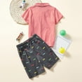 thumbnail image 4 of Little Boys Outfit Short Sleeve Prints T Shirt Tops Shorts Child Kids Two Piece Clothes for Boys Size 7-8T, 4 of 7
