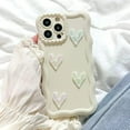 thumbnail image 3 of Compatible with iPhone Case,Glitter Bling Sparkle Heart Curly Wave Shape Frame Camera Lens Protection Soft Shockproof Cover Phone Case (Black,iPhone 14 Pro), 3 of 6