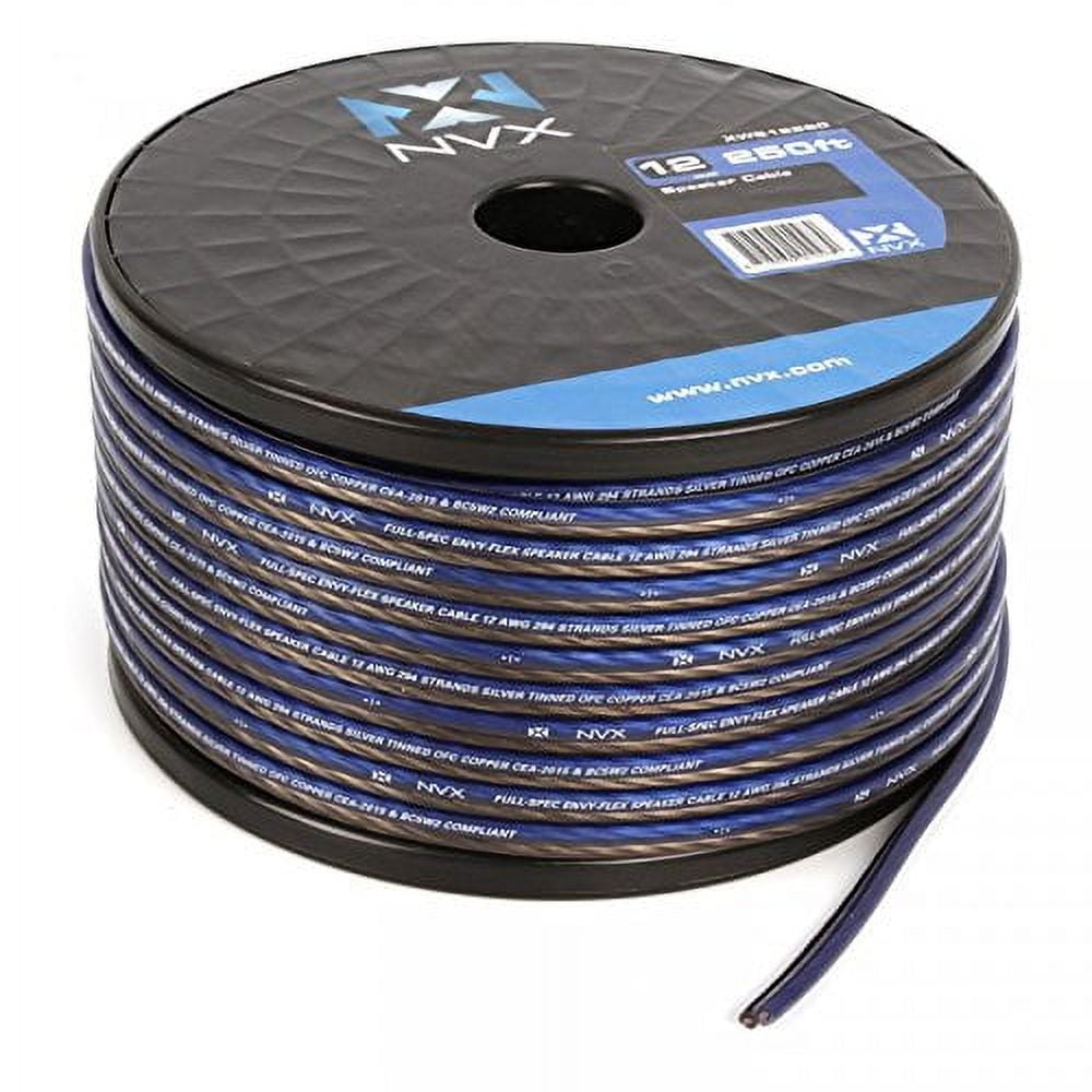 NVX XWS1250 Speaker Cable/Wire 50 ft. of True Spec 12 Gauge EnvyFlex 100% Oxygen-Free Copper Blue