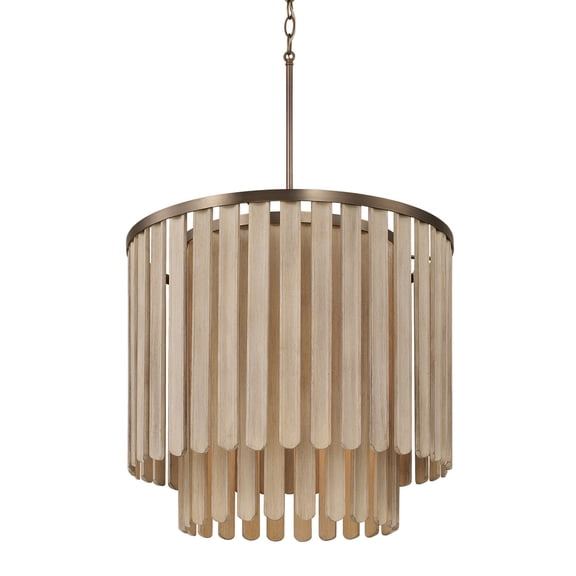 Capital Lighting 355651DR Jada 5 Light 24" Wide Wood Pendant - Dark Brass
