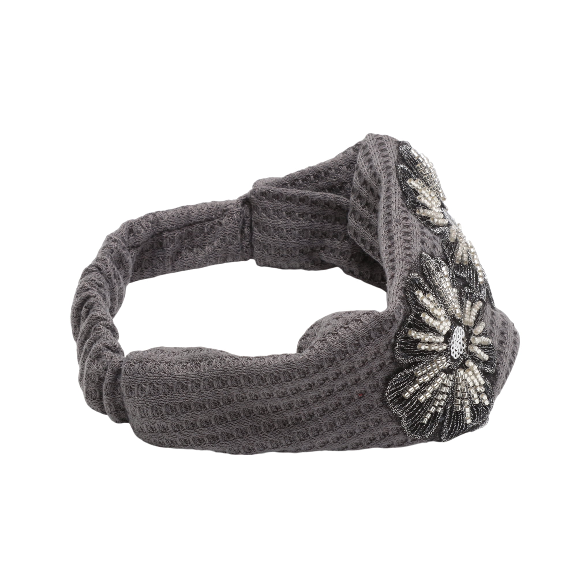 Unique Bargains Wide Five Petals Headband 1 Pc Gray Silver Tone