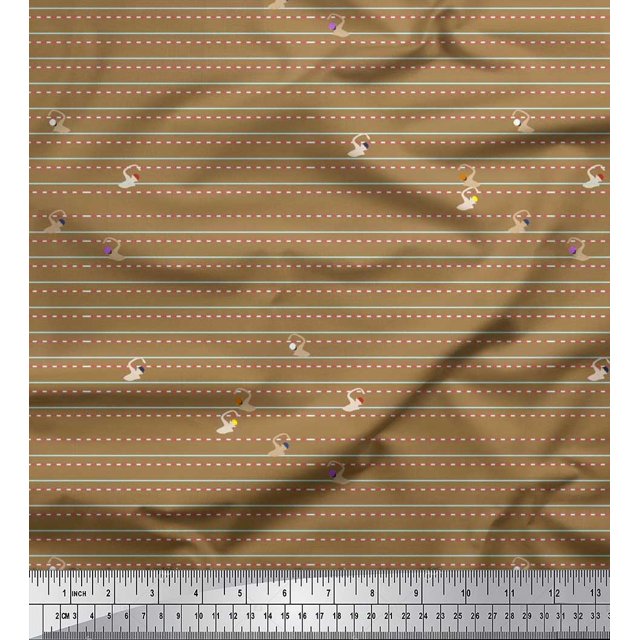 Soimoi Tissu Viscose Georgette Imprimé pour Piscine Course Sports 1 Yard 42 Pouces de Large