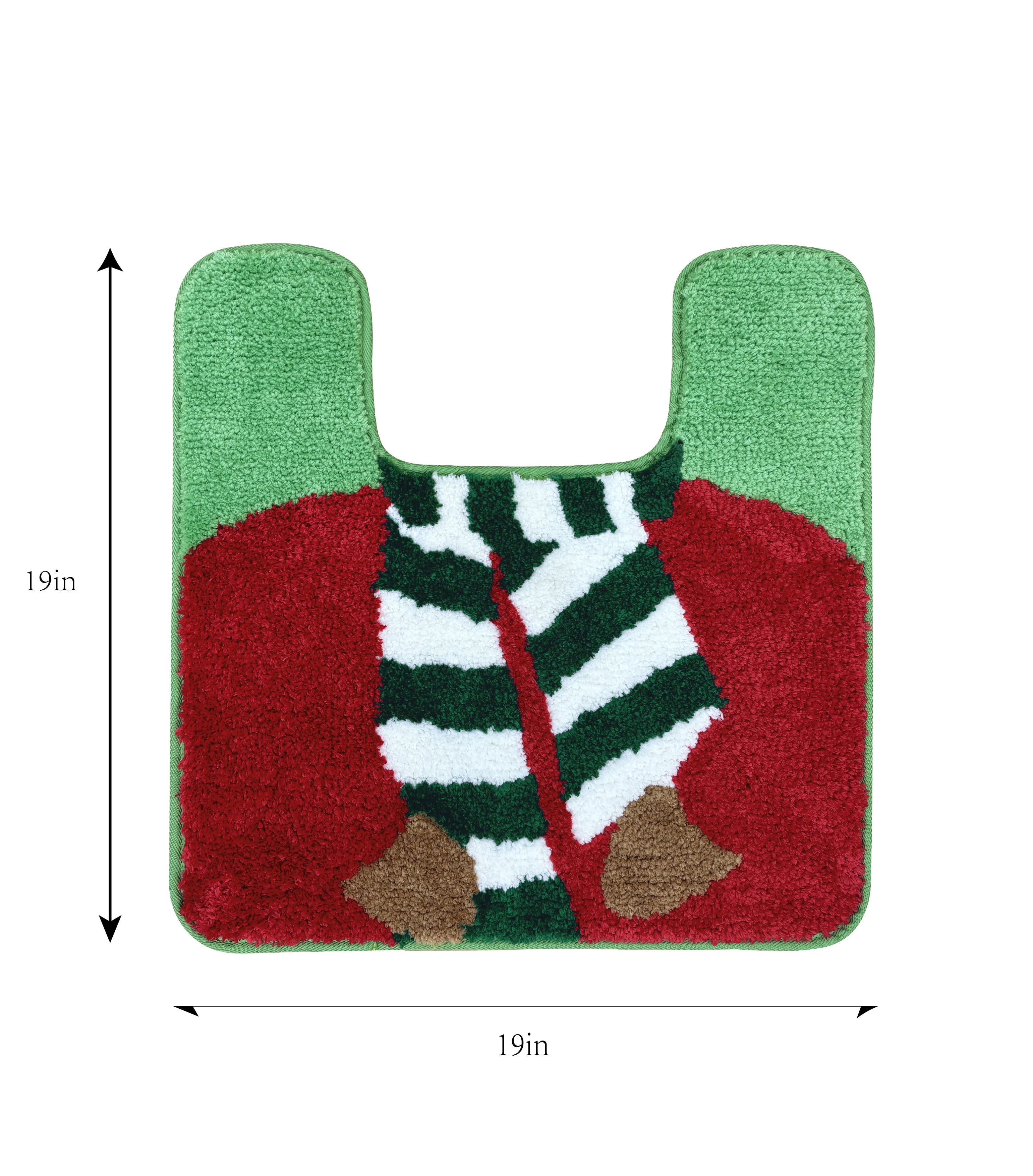 Holiday Time - Reindeer 2-Piece Polyester Holiday Bath Rug Set w/ Contour Rug & Toilet Cover
