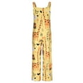 thumbnail image 4 of Glonme Jumpsuits for Women Animal Print Loose Jumpsuits Casual Holiday Harem Pant Wide Leg Summer Long Pants Overalls Romper with Pockets 5 Yellow S, 4 of 6