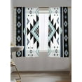thumbnail image 5 of Teal Aztec Sheer Curtains 2 Panels Set Tribal Vintage Art Abstract Art Lihgt Filtering Rod Pocket Voile Drape, Semi Sheer Window Curtains for Bedroom Living Room, 52"x72", 5 of 5