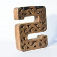 thumbnail image 2 of HANDMADE ECO-FRIENDLY "S" WOOD ALPHABET LETTER BLOCK FOR WALL MOUNT & TABLE TOP DÉCOR- , Natural-Gold Foil Color, Traditional Design, Letter Block For Study Room, Kids Room, Living Room, Hall, Offices, 2 of 5