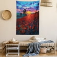 thumbnail image 2 of Country Decor Wall Hanging Tapestry, Scenery of Poppy Flower Garden on Valley with Horizon and Fairy Clouds at Sunset Paint, Bedroom Living Room Dorm Accessories, 60 X 80 Inches, by Ambesonne, 2 of 5