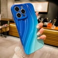 thumbnail image 3 of Compatible with iPhone 14 Pro Max Water Ripple Case, Cute Gradient Color Aesthetic Wave Shape Soft Camera Protective Phone case for iPhone 14 Pro Max Women Girls Blue, 3 of 12