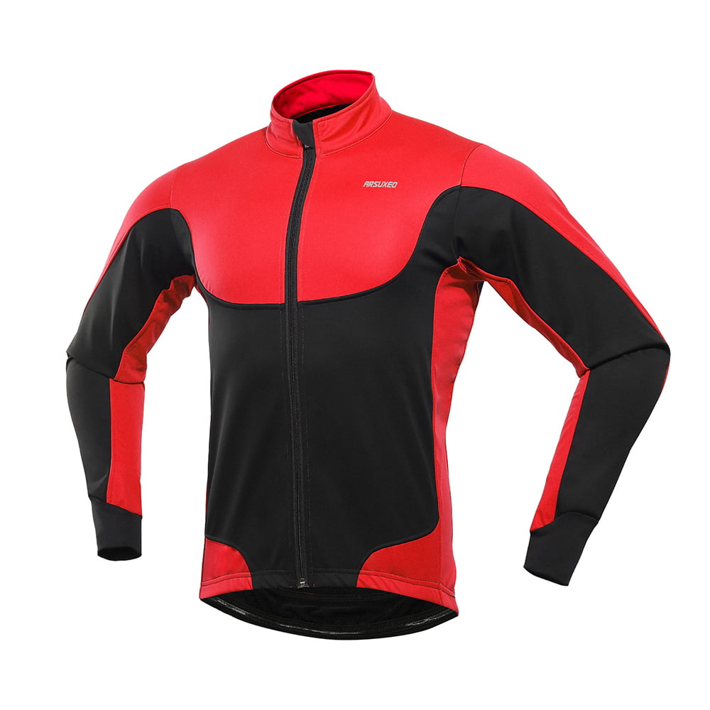 Arsuxeo Men's Windproof Thermal Fleece Lined Winter Cycling Jacket Outdoor Sport Coat Riding