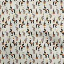 oneOone Cotton Cambric Light Yellow Fabric Circus Diy Clothing Quilting Fabric Print Fabric By Yard 56 Inch Wide