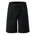 thumbnail image 3 of DYMADE Cotton Linen Drawstring Shorts Multi-Pocket Beach Style Women's Pants, 3 of 4
