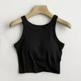 thumbnail image 5 of Baberdicy Camisole Top Clearance! Women's Solid Color Thread with Chest Pad Bra One Undershirt Women Basic Long Tanks Black, 5 of 6