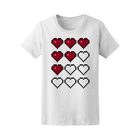 Pixel Art Heart Videogame Tee Women's -Image by Shutterstock