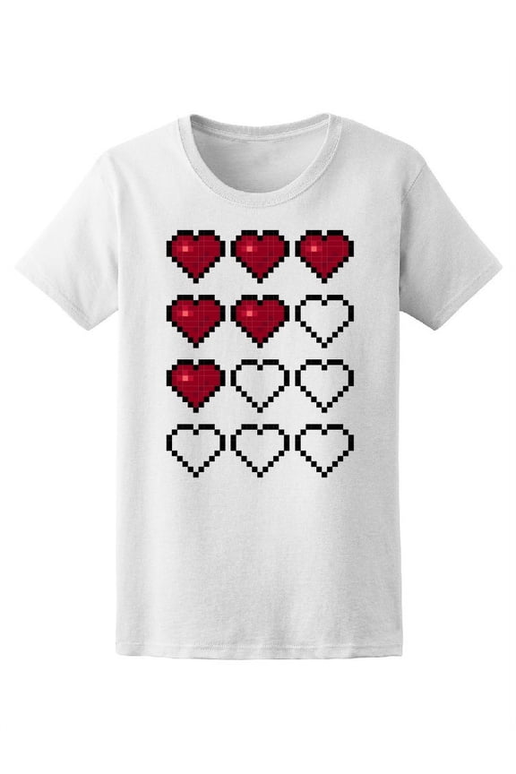 Pixel Art Heart Videogame Tee Women's -Image by Shutterstock
