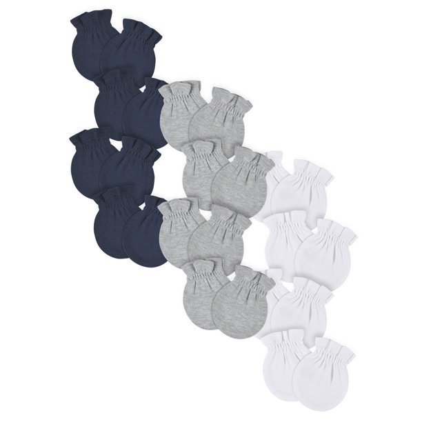 Gerber Baby Boy or Girl Gender Neutral No Scratch Mittens, 12Pack, (0