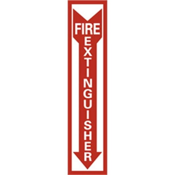NMC  Plastic Fire Extinguisher Sign, Red & White