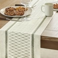 thumbnail image 4 of Boho Style Bicolor Stitching Table Runner, Boho Table Runners, Farmhouse Woven Home Decor, 4 of 14