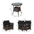 thumbnail image 3 of Costway 4PCS Outdoor Patio Rattan Furniture Set Cushioned Sofa Table Black, 3 of 10
