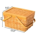 thumbnail image 4 of Woodchip Picnic Storage Basket with Cover and Movable Handles, 4 of 7